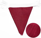 46Ft Burgundy Party Decorations Burgundy Burlap Banner Triangle Pennant Flag Linen Bunting Garland Streamers for, alternate