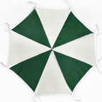 46Ft Green White Party Decorations Dark Green White Burlap Banner Triangle Pennant Flag Linen Garland Streamers, alternate
