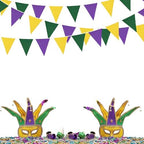 46Ft Yellow Green Purple Party Decorations Yellow Green Purple Burlap Banner Triangle Pennant Flag Linen Garland, alternate