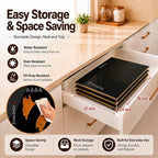 47"×12" Food Warmers for Parties Buffet, Linkable Warming Trays for Buffets in Blackgold, alternate view 7