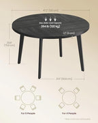 47.2-Inch Round Dining Table for 4-6 People, alternate view 2