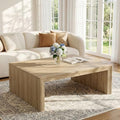 47-Inch Rectangle Coffee Table, Farmhouse Wooden Rectangular Center Table with Spacious Tabletop, Large Center