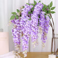 47in Artificial Wisteria Hanging Flower 4PCS Silk Purple Wisteria