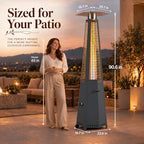 48,000 BTU Hexagon Patio Heater with Cover, Black in Black, alternate view 2