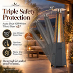 48,000 BTU Hexagon Patio Heater with Cover, Black in Black, alternate view 5