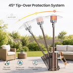48,000 BTU Patio Heaters for Outdoor Use with Sandbox Wheels in Bronze, alternate view 4