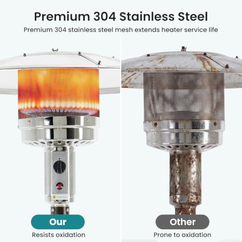 48,000 BTU Patio Heaters for Outdoor Use with Sandbox Wheels in Bronze, alternate view 5