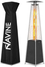 48,000 BTU Pyramid Patio Heater with Wheels, Cover, Dark Black in Dark Black