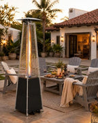 48,000 BTU Pyramid Patio Heater with Wheels, Cover, Dark Black in Dark Black, alternate view 2