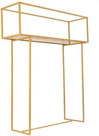 48" Gold Heavy Duty Metal Rectangular Centerpiece Stand, Tall Floral Arrangement Tabletop Display Rack in Type 8, alternate