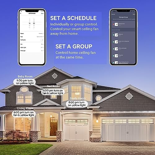 48 Inch 3-Blade Smart Ceiling Fan with Lights and 10-speed DC Motor Indoor Outdoor, Supports Remote, alternate view 4