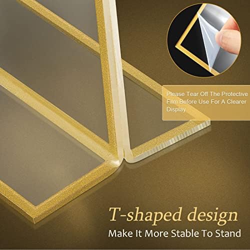 48 Pack 4 x 6 Inch Gold Acrylic Sign Holders, Wedding Picture Frame in 4 x 6 Inch in clear, gold, alternate view 5