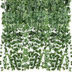 48 Pack 7 Feet Artificial Ivy Garlands, Fake Vines Greenery Hanging Plants Green Leaves Backdrop for Room