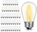 48 Pack S14 LED Outdoor String Light Bulbs, Warm White, E26 Base in Warm White