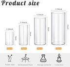48 Pack Thick Glass Cylinder Vases 4,6,9,12 Inch Tall Clear Flower Vase Hurricane Floating Candle Holder for, alternate view