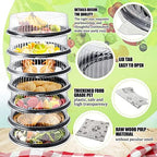 48 Pcs 12" Serving Platters with Lids Black Plastic Round in one size in black, white and clear, alternate view 4