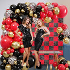 48 PCS Black Red Shimmer Wall Backdrop, Square Sequin Photo Backdrops Panel, Glitter Wall Background for, alternate view 5