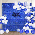 48 PCS Blue Shimmer Wall Backdrop, Square Sequin Photo Backdrops Panel, Glitter Wall Background for Birthdays