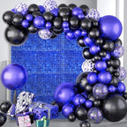 48 PCS Blue Shimmer Wall Backdrop, Square Sequin Photo Backdrops Panel, Glitter Wall Background for Birthdays, alternate view