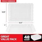 (48 Pcs) Clear Plastic Serving Tray 9x13, Large Plastic Serving Platter Disposable, Rectangle Party Trays and, alternate view