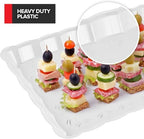 (48 Pcs) Clear Plastic Serving Tray 9x13, Large Plastic Serving Platter Disposable, Rectangle Party Trays and, alternate view