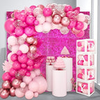 48 PCS Fuchsia Shimmer Wall Backdrop, Square Sequin Photo Backdrops Panel, Glitter Wall Background for, alternate view 5