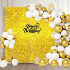 48 PCS Gold Shimmer Wall Backdrop, Square Sequin Photo Backdrops Panel, Glitter Wall Background for Birthdays