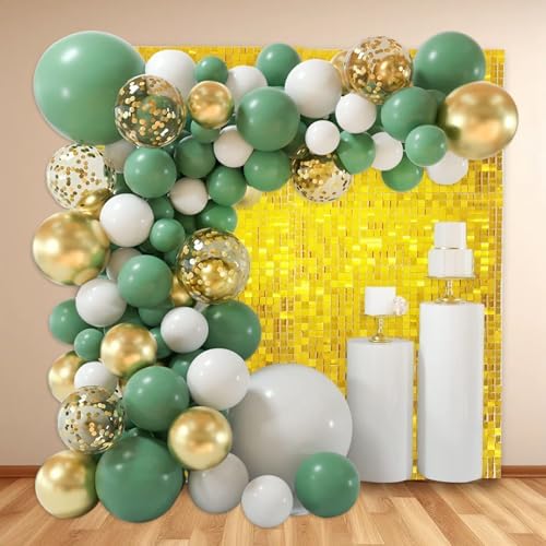 48 PCS Gold Shimmer Wall Backdrop, Square Sequin Photo Backdrops Panel, Glitter Wall Background for Birthdays, alternate view