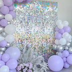 48 Pcs Iridescent Silver Shimmer Wall Backdrop,6x8 FT for Party in 6x8 FT, alternate view 6