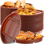 48 Pcs Plastic Football Serving Trays for Party, Food, Snack in about 13.4 x 8.5 inches, and about 1.5 inches