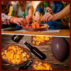 48 Pcs Plastic Football Serving Trays for Party, Food, Snack in about 13.4 x 8.5 inches, and about 1.5 inches, alternate view