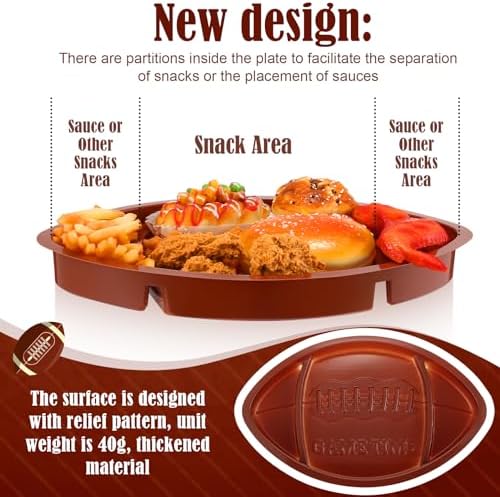48 Pcs Plastic Football Serving Trays for Party, Food, Snack in about 13.4 x 8.5 inches, and about 1.5 inches, alternate view