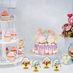 48 Pcs Plastic Mini Cake Stand with Dome Lid, Gold in Gold, alternate view 2