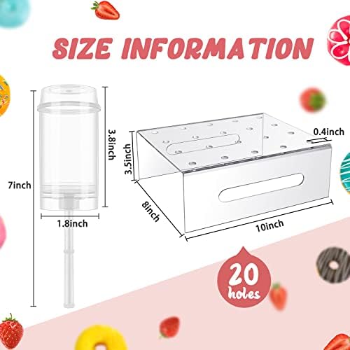 48 Pcs Push Cake Pop Containers and 2 Pcs 20 Hole Cake Pop Stand in Transparent, alternate view 2