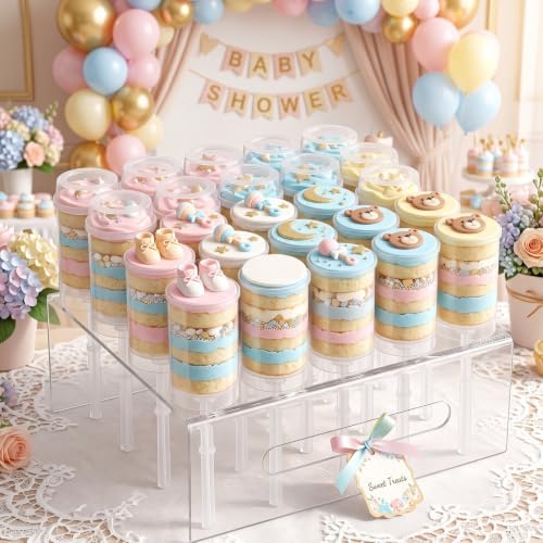 48 Pcs Push Cake Pop Containers and 2 Pcs 20 Hole Cake Pop Stand in Transparent, alternate view 4