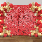 48 Pcs Red Shimmer Wall Backdrop Panels for Birthday Party Decorations in Red
