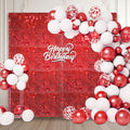 48 PCS Red Shimmer Wall Backdrop, Square Sequin Photo Backdrops Panel, Glitter Wall Background for Birthdays