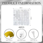 48 PCS White Shimmer Wall Backdrop, Square Sequin Photo Backdrops Panel, Glitter Wall Background for Birthdays, alternate