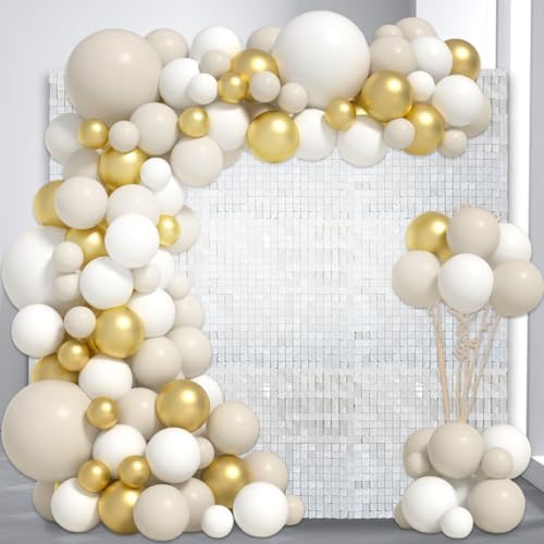 48 PCS White Shimmer Wall Backdrop, Square Sequin Photo Backdrops Panel, Glitter Wall Background for Birthdays, alternate
