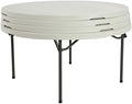 480301 Commercial Round Folding Table (4 Pack), 5', White in White