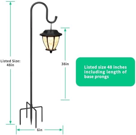 48in 5‐Prong Shepherd Hooks,4‐Pack Heavy‐Duty Iron Garden Hooks for Outdoor in 48in-4pack, alternate view 3