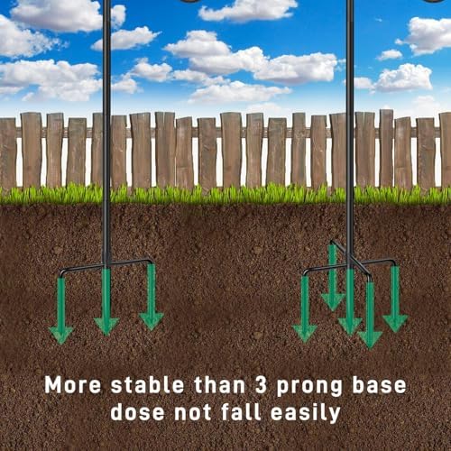 48in 5‐Prong Shepherd Hooks,4‐Pack Heavy‐Duty Iron Garden Hooks for Outdoor in 48in-4pack, alternate view 7