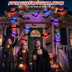 48P Bats Halloween Decorations + 12P Rechargeable Lights with Remote, alternate view 6