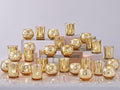 48PCS Assorted Gold Votive Candle Holders Bluk, Gold Wedding Decorations, Mercury Glass Candle Holder for Tea