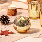 48PCS Assorted Gold Votive Candle Holders Bluk, Gold Wedding Decorations, Mercury Glass Candle Holder for Tea, alternate view
