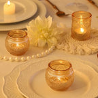 48Pcs Gold Votive Candle Holders - Glass Candle Holder Bulk for Table Centerpiece, Tea Lights Candle Holders for, alternate