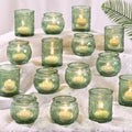 48Pcs Green Votive Candle Holders- Glass Candle Holders Bulk for Flameless LED Tea Waxes, Romantic Candle Holder