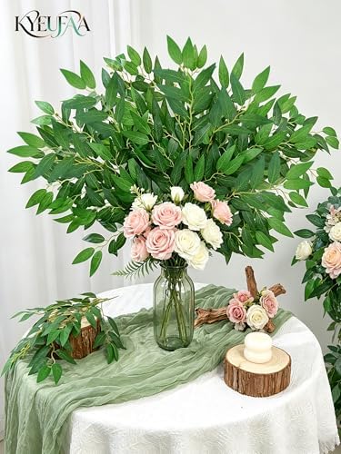 48Pcs Stems Bulk, Artificial Silk Green Leaves Garland, 20"Fake Branches, Hanging Plants Spray Vines for DIY, alternate view