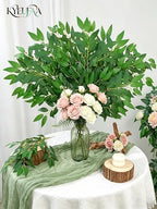 48Pcs Stems Bulk, Artificial Silk Green Leaves Garland, 20"Fake Branches, Hanging Plants Spray Vines for DIY, alternate view