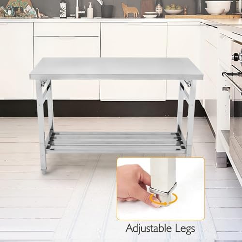 48x24 NSF Stainless Steel Folding Table, Heavy Duty 500lbs, alternate view 5